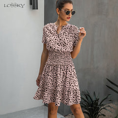 Dress Women Leopard Casual Black